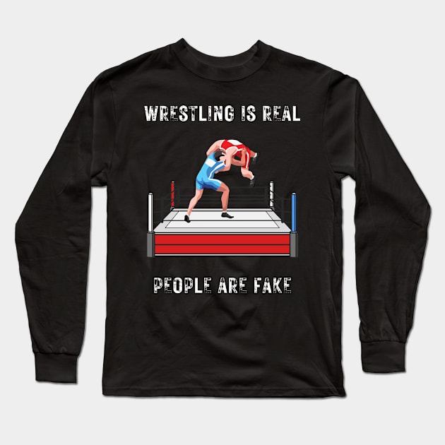 funny wrestling Long Sleeve T-Shirt by vaporgraphic